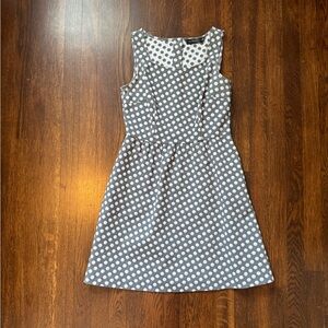 The Limited Grey/White Polka Dot A-line Dress Size 2